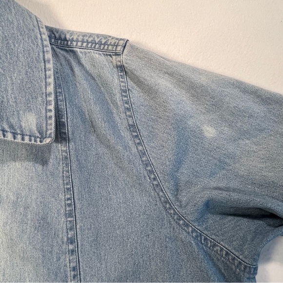 Vintage 80s Blair Light Denim Washed Zip Up Baggy Streetwear Denim Jacket Medium - Picture 13 of 13